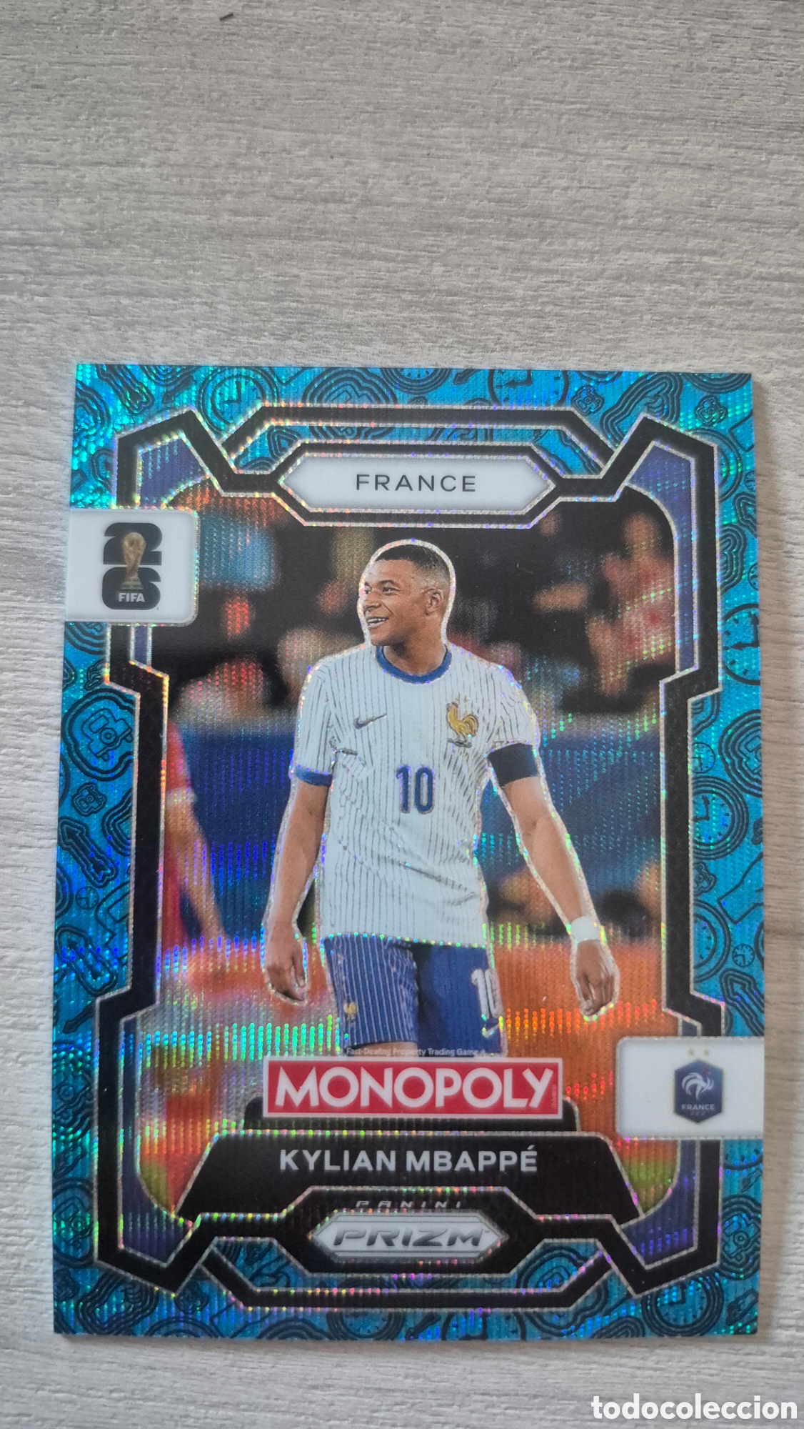 Cromos de F&uacute;tbol: Kylian Mbappe Panini Prizm Monopoly FIFA World Cup 2026