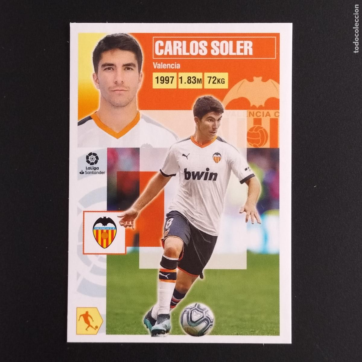 Cromos de F&uacute;tbol: N&ordm; 12 CARLOS SOLER VALENCIA CROMOS LALIGA SANTANDER ESTE 2020 2021 20 21 LIGA PANINI
