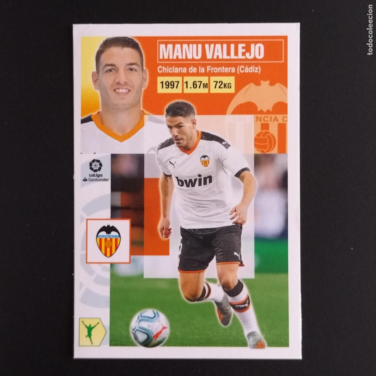 Cromos de F&uacute;tbol: N&ordm; 16 B MANU VALLEJO VALENCIA CROMOS LALIGA SANTANDER ESTE 2020 2021 20 21 LIGA PANINI
