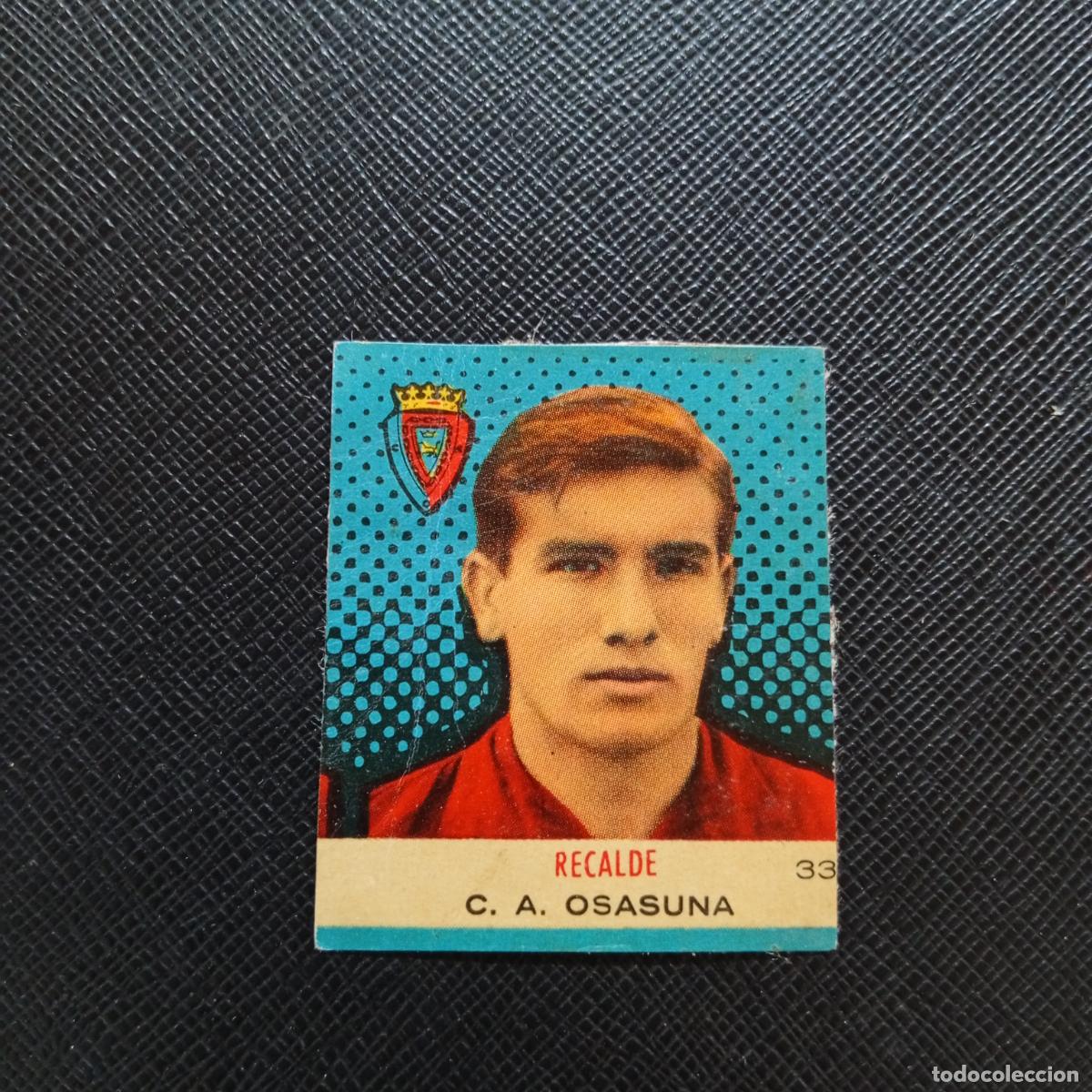 Cromos de F&uacute;tbol: 33 RECALDE OSASUNA BRUGUERA CAMPEONES 1957 1958 CROMO FUTBOL 57 58 - DESPEGADO - A45 PG28
