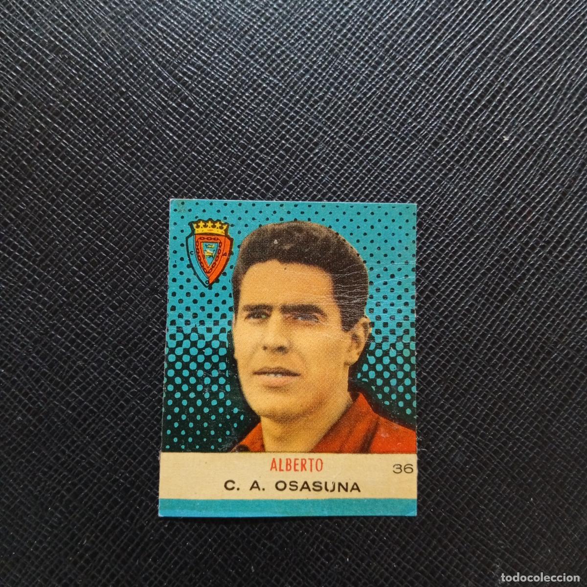 Cromos de F&uacute;tbol: 36 ALBERTO OSASUNA BRUGUERA CAMPEONES 1957 1958 CROMO FUTBOL 57 58 - DESPEGADO - A45 PG28