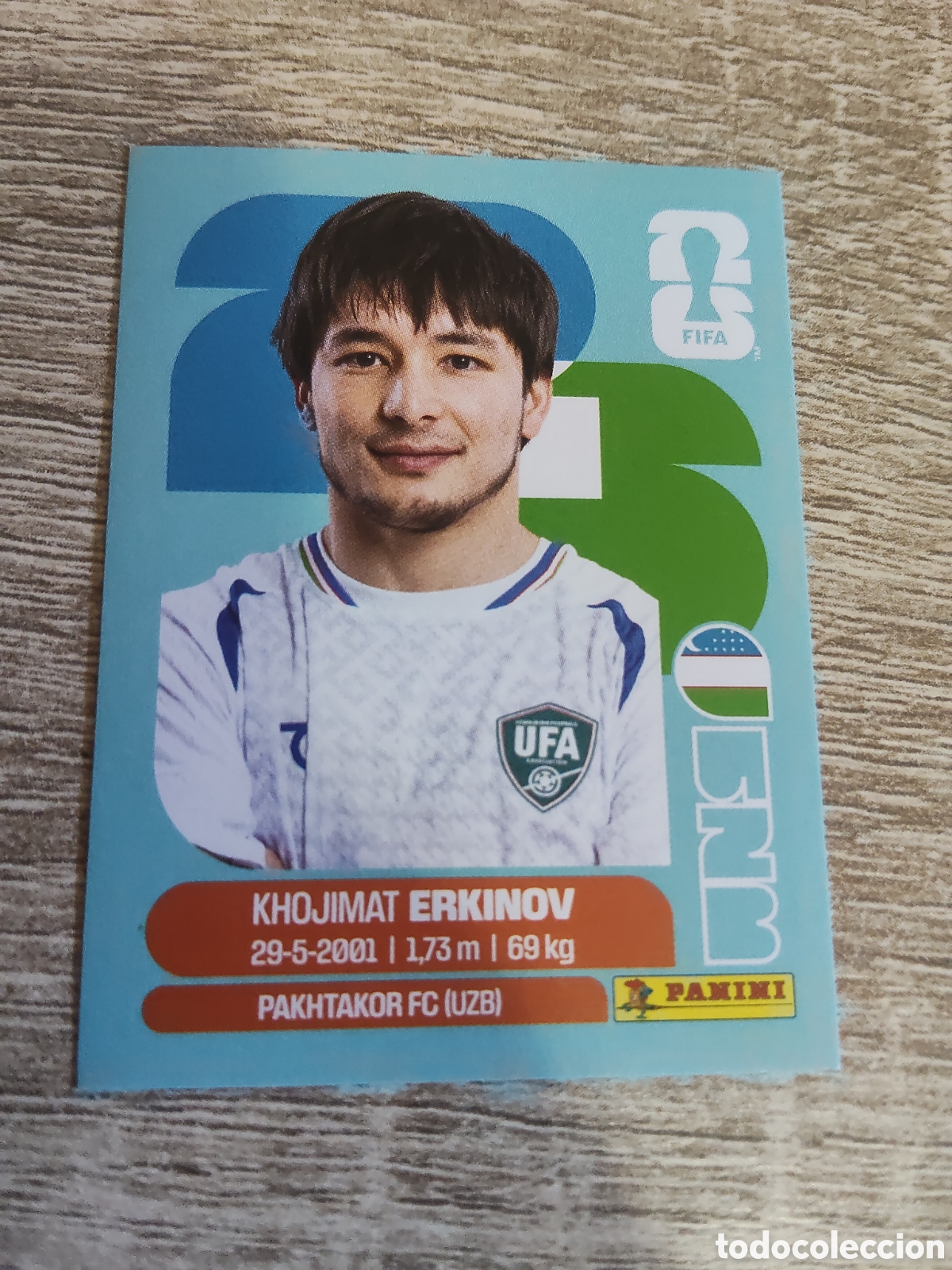 Cromos de F&uacute;tbol: Panini mundial 2026 UZB 15 Khojimat Erkinov Uzbekist&aacute;n