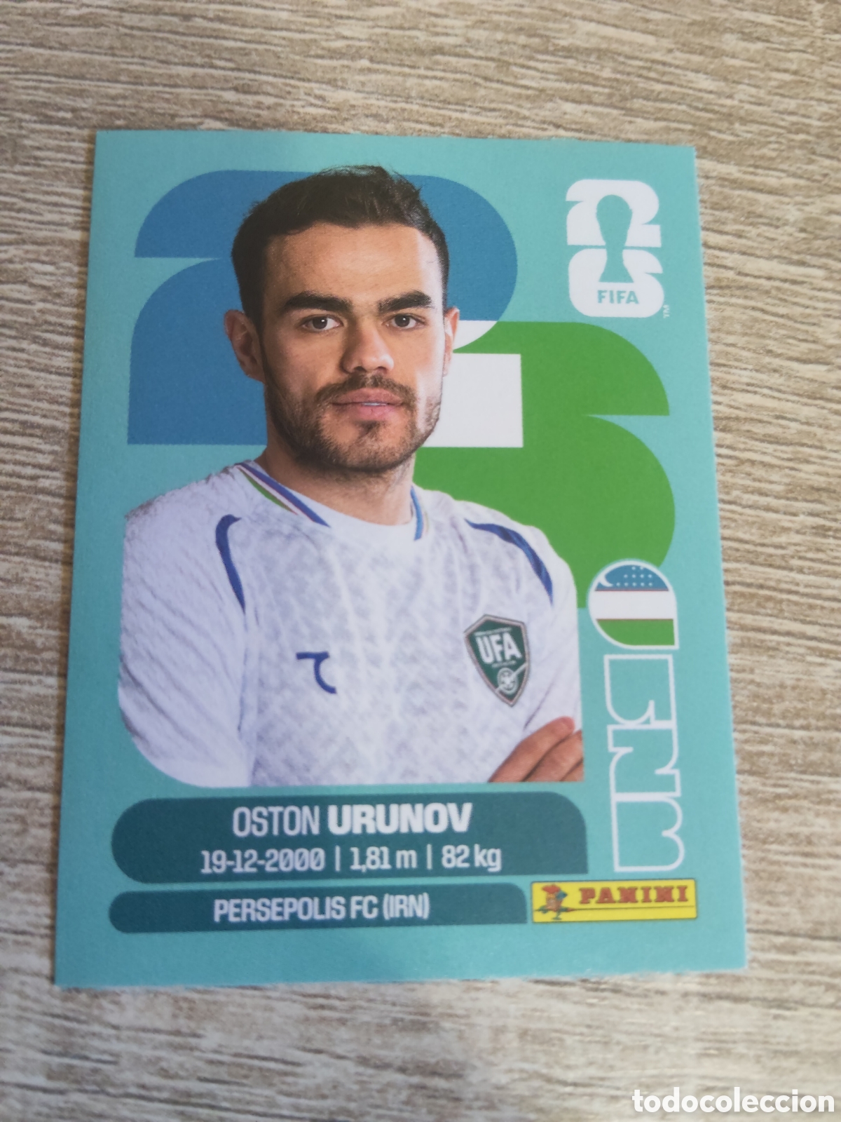 Cromos de F&uacute;tbol: Panini mundial 2026 UZB 17 Oston Urunov Uzbekist&aacute;n