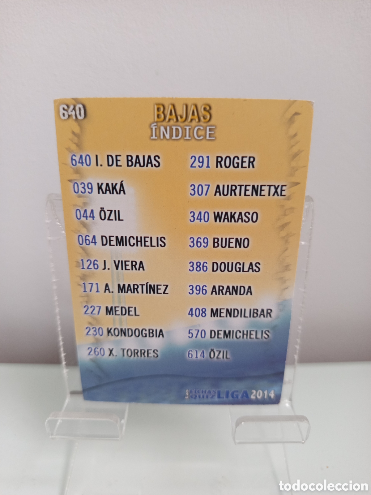 Cartes &agrave; collectionner de Football: ❇️ CROMO ⚽ &Iacute;NDICE BAJAS 640 FICHAS LIGA QUIZ 2014 13 14 2013 MUNDICROMO ❇️