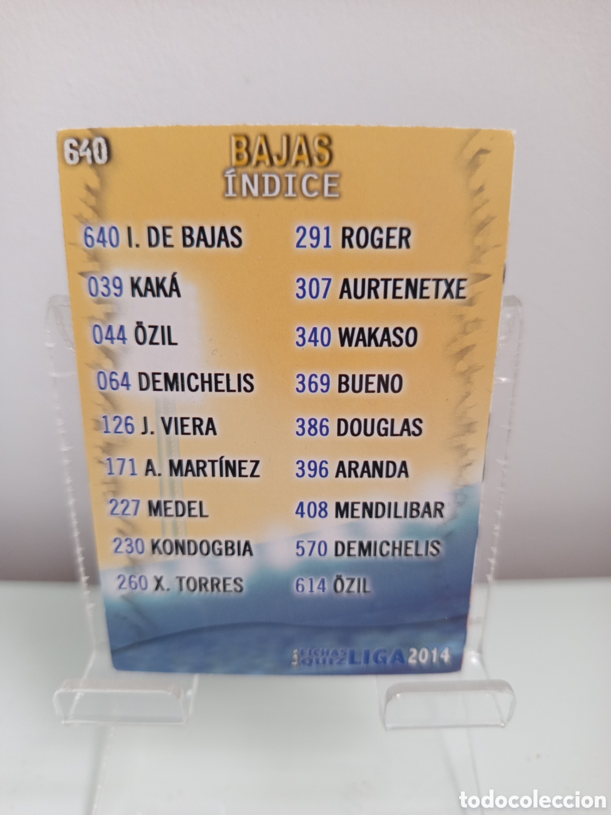 Cartes &agrave; collectionner de Football: ❇️ CROMO ⚽ &Iacute;NDICE BAJAS 640 FICHAS LIGA QUIZ 2014 13 14 2013 MUNDICROMO ❇️