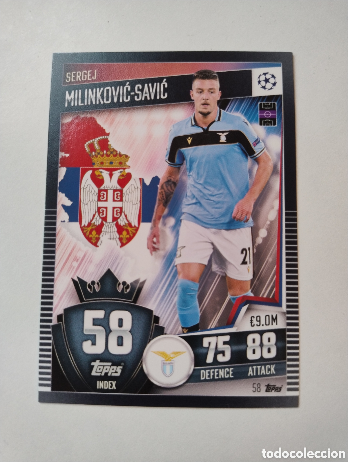 Cromos de F&uacute;tbol: 58 - Milinkovic Savic - Lazio - Topps Match Attax 101 2020 - 2021