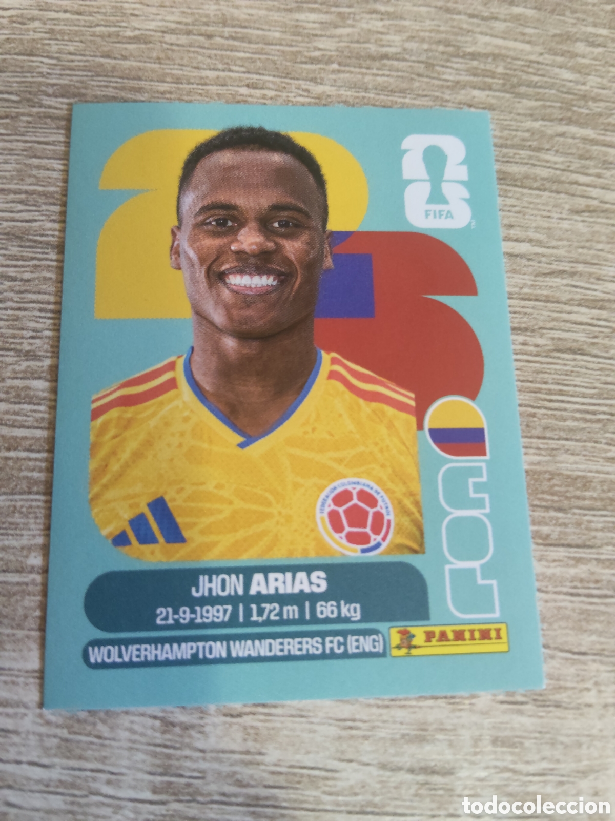 Cromos de F&uacute;tbol: Panini mundial 2026 COL 17 Jhon Arias Colombia
