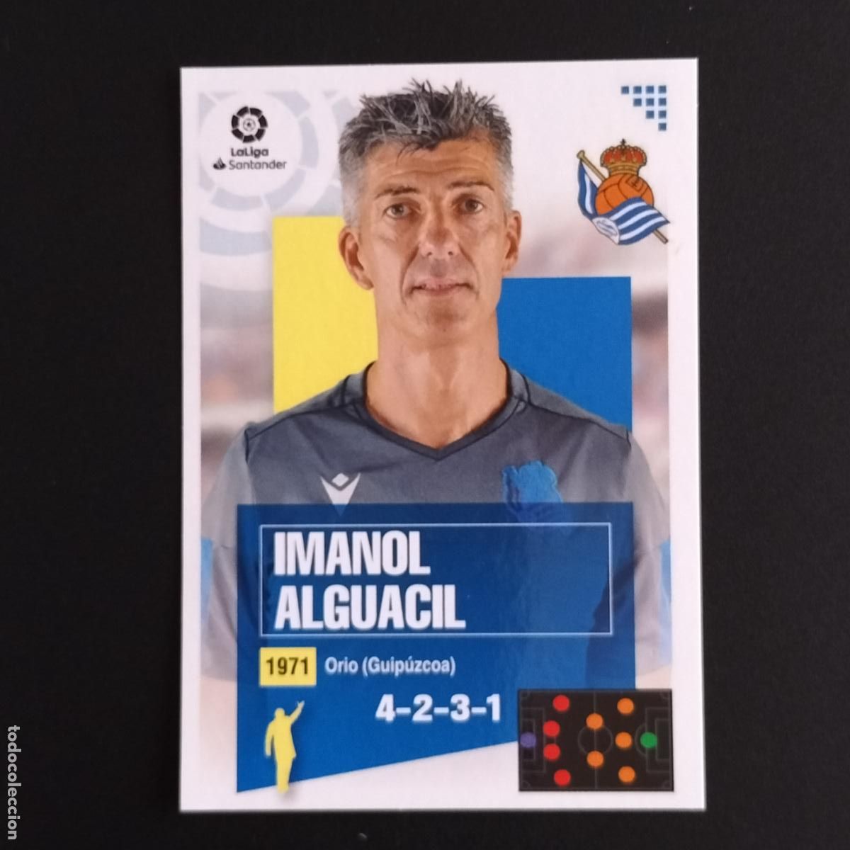 Cromos de F&uacute;tbol: N&ordm; 1 IMANOL ALGUACIL ENTRENADOR REAL SOCIEDAD LALIGA SANTANDER ESTE 2020 2021 20 21 LIGA PANINI