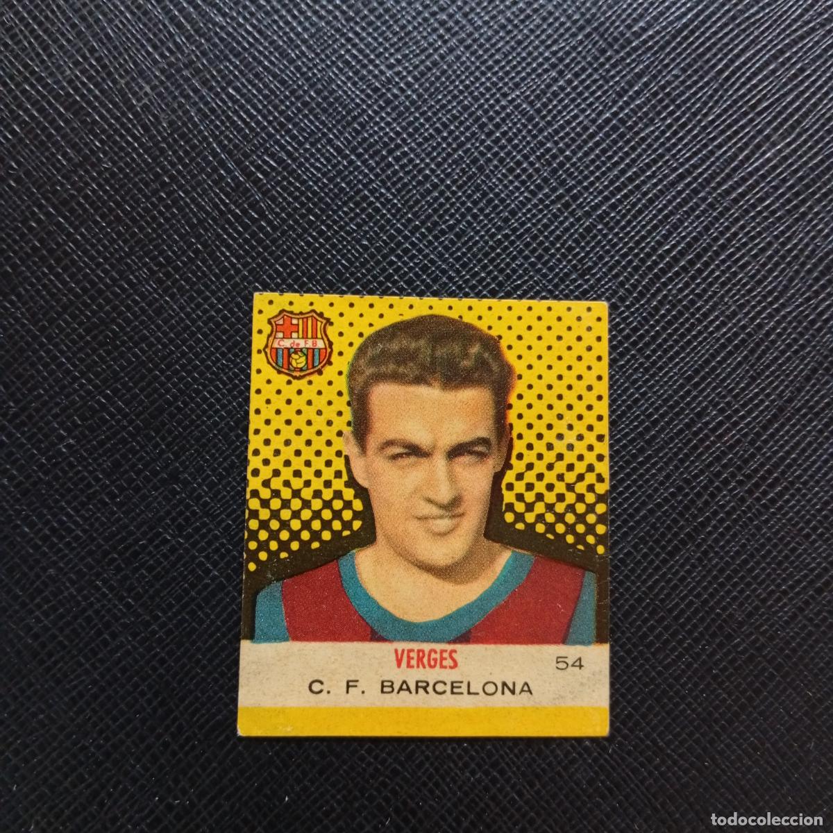 Cromos de F&uacute;tbol: 54 VERGES BARCELONA BRUGUERA CAMPEONES 1957 1958 CROMO FUTBOL 57 58 - DESPEGADO - A45 PG33