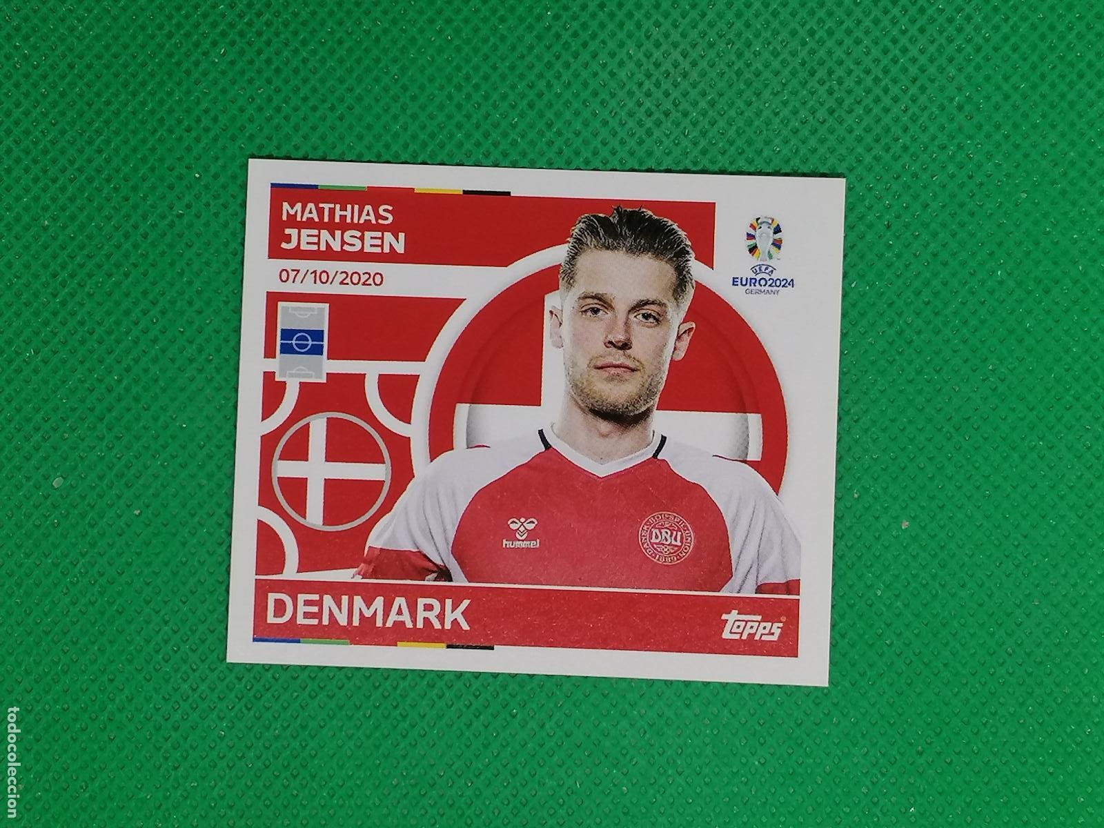 Cromos de F&uacute;tbol: DEN 10 DEN10 MATHIAS JENSEN DINAMARCA ⚽ TOPPS EURO 2024 24 GERMANY STICKERS ⚽