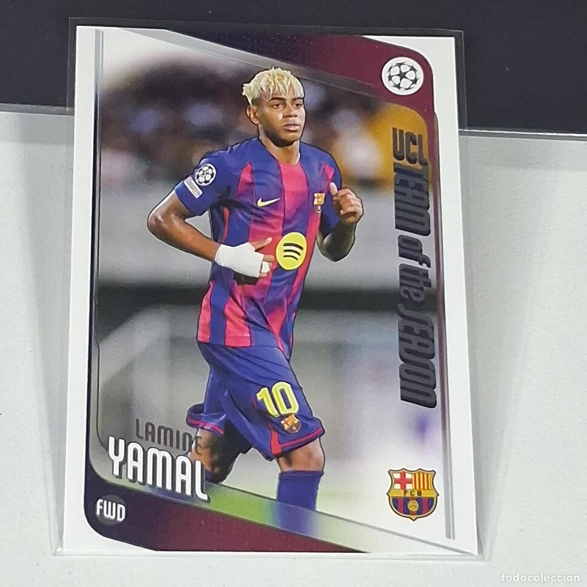 Cromos de F&uacute;tbol: 10 LAMINE YAMAL FC BARCELONA UCC FLAGSHIP 2025 26 TOPPS 25 2026 CHAMPIONS LEAGUE