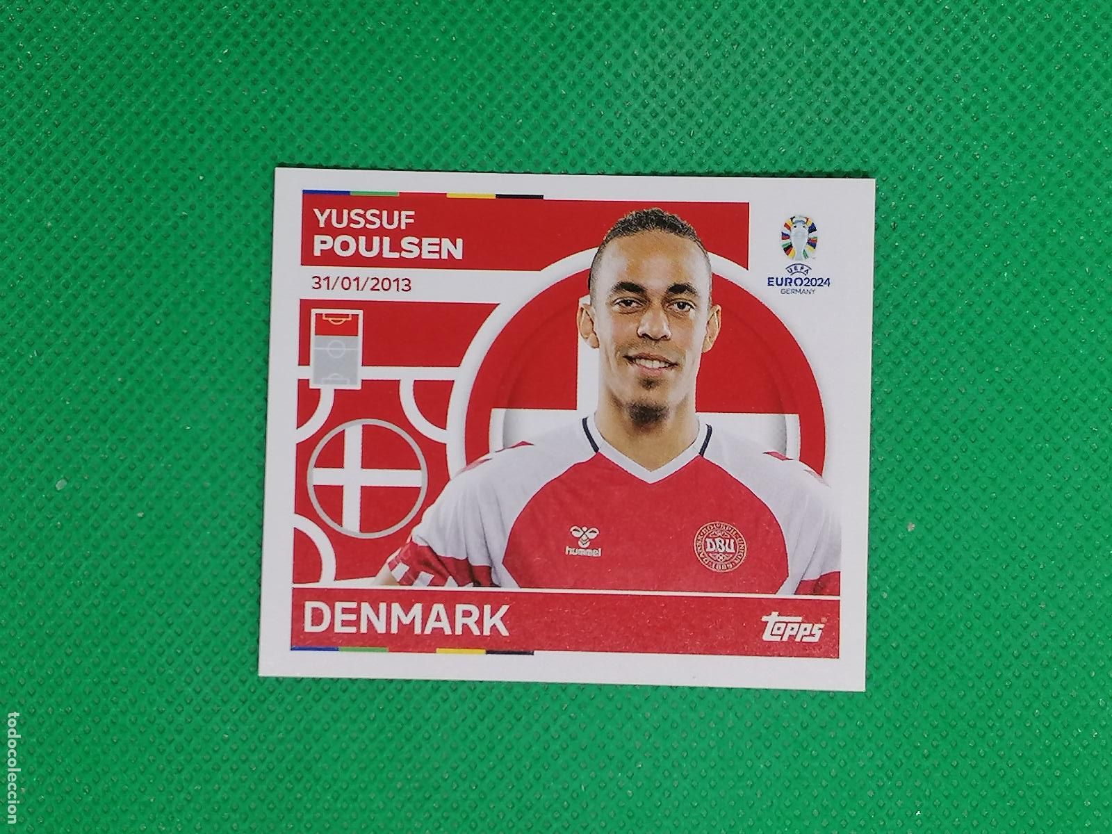 Cromos de F&uacute;tbol: DEN 20 DEN20 YUSSUF POULSEN DINAMARCA ⚽ TOPPS EURO 2024 24 GERMANY STICKERS ⚽