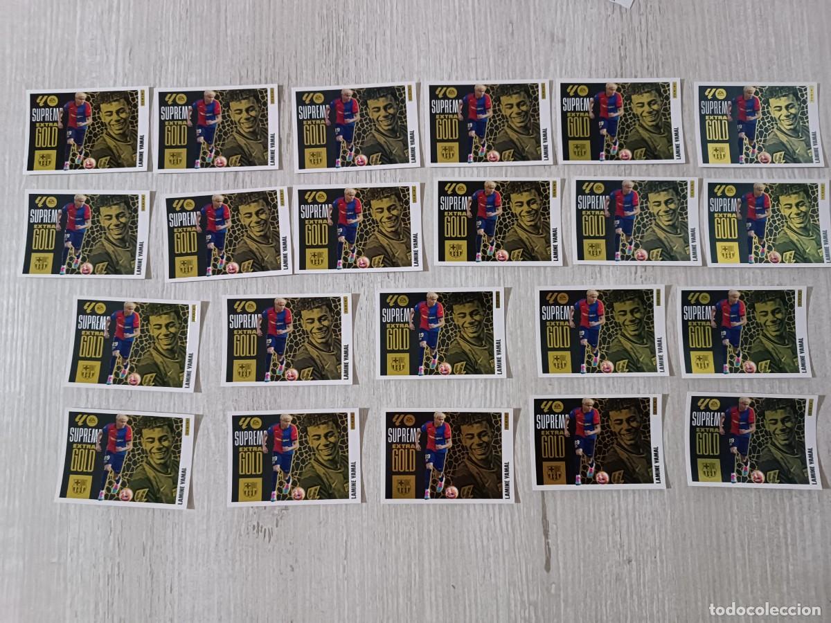 Cromos de F&uacute;tbol: LOTE 22 LAMINE YAMAL SUPREME EXTRA GOLD LIGA ESTE 25 26 NUNCA PEGADOS