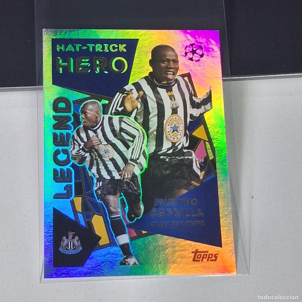 Cromos de F&uacute;tbol: B5 FAUSTINO ASPRILLA HAT TRICK HERO LEGEND UEFA CHAMPIONS LEAGUE STICKER TOPPS 2025-26 2026 UCL