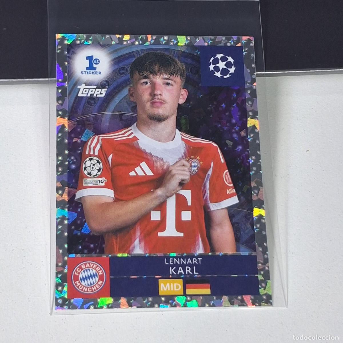Cromos de F&uacute;tbol: B5 291 CHAMPIONS LEAGUE 25 26 LENNART KARL BAYERN 1ST STICKER GLITTER ROOKIE STICKERS TOPPS 2025 202
