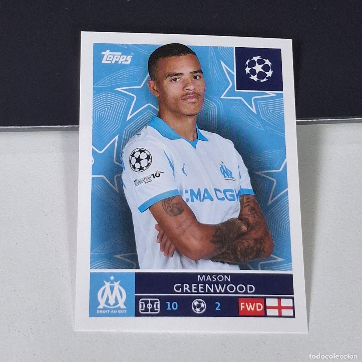 Cromos de F&uacute;tbol: B5 349 MASON GREENWOOD OLYMPIQUE DE MARSEILLE STICKER CHAMPIONS LEAGUE 2025 2026 25 26 TOPPS