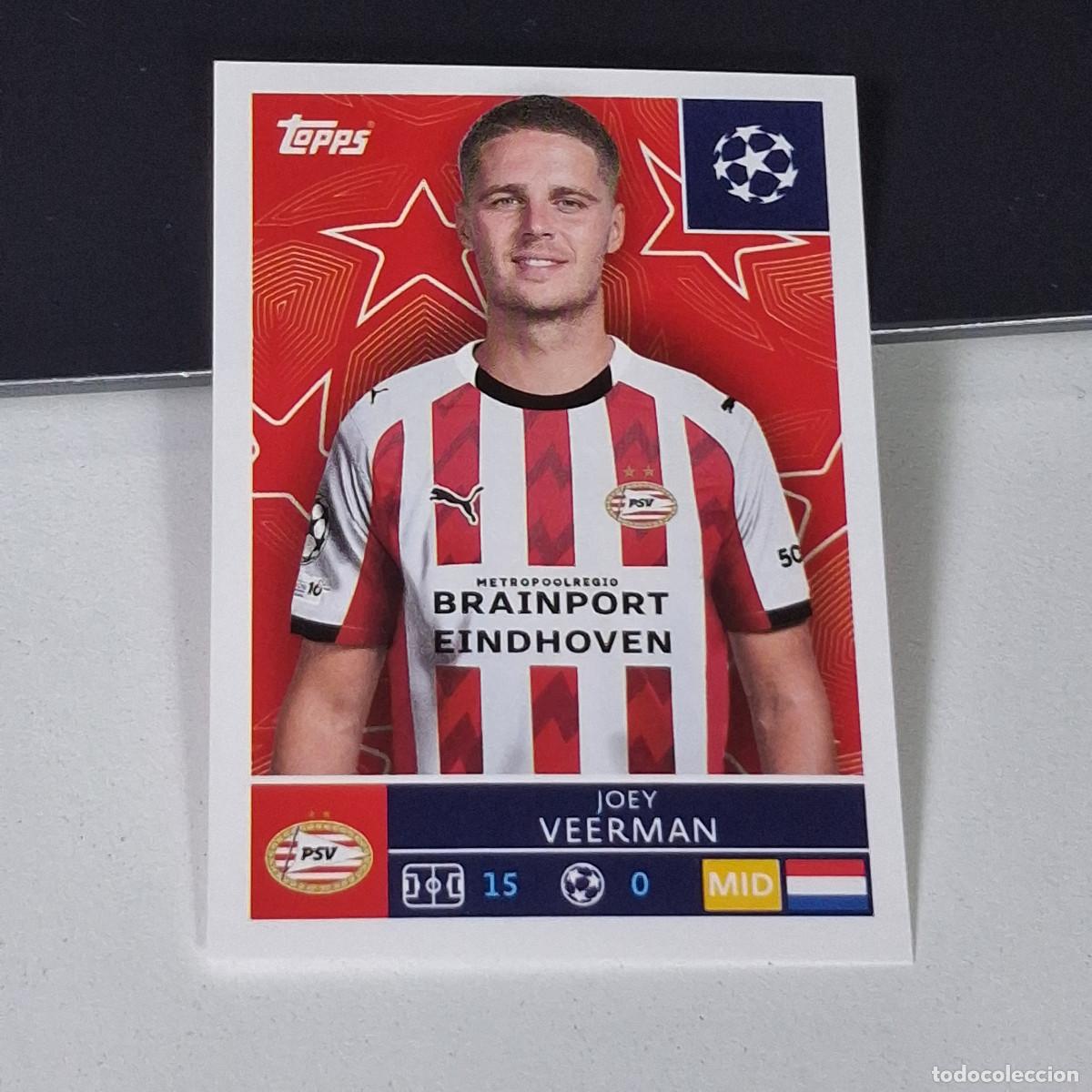 Cromos de F&uacute;tbol: B5 376 JOEY VEERMAN PSV EINDHOVEN STICKER CHAMPIONS LEAGUE 2025 2026 25 26 TOPPS