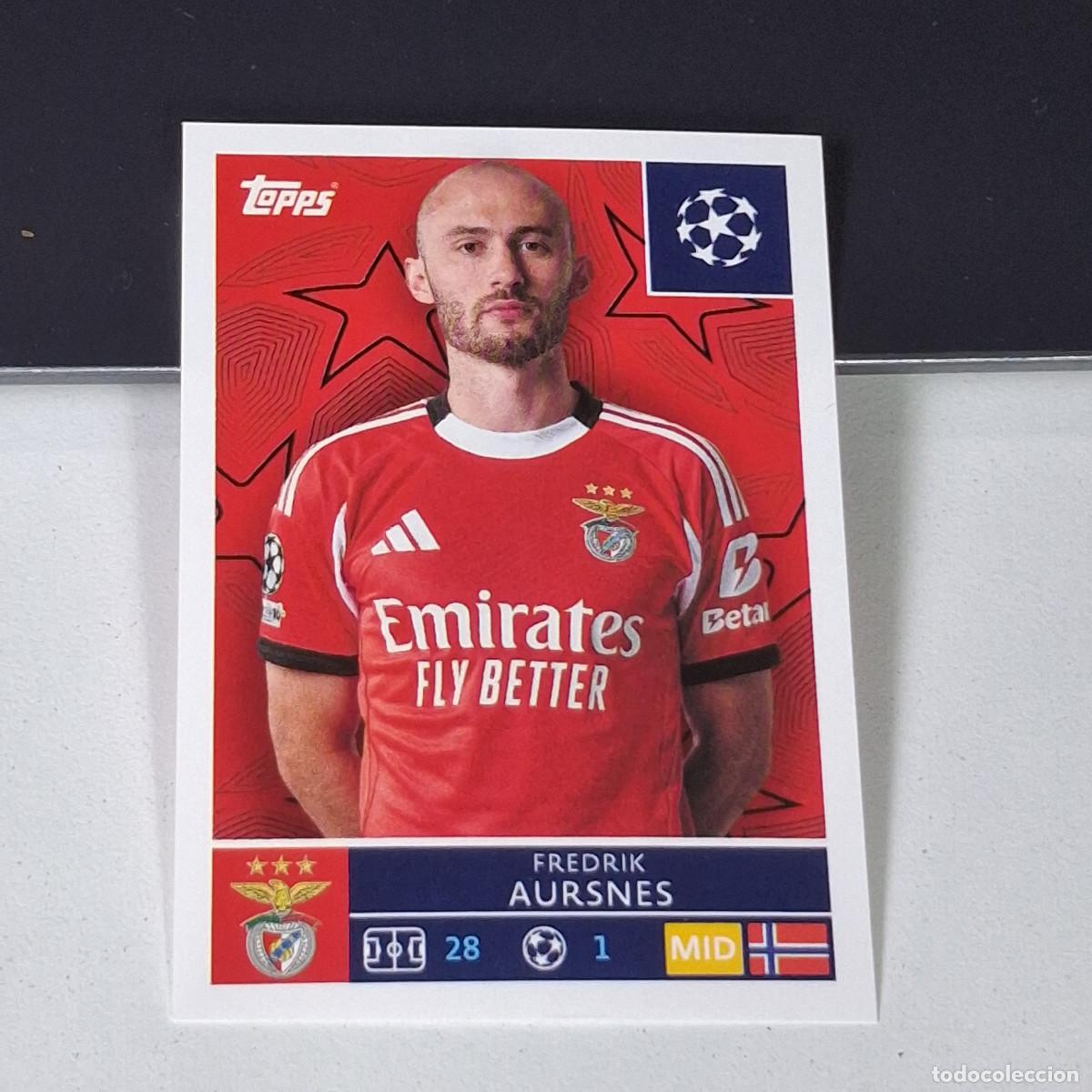 Cromos de F&uacute;tbol: B5 559 FREDRIK AURSNES BENFICA SLB UEFA CHAMPIONS LEAGUE STICKER TOPPS 2025-26 2026 UCL