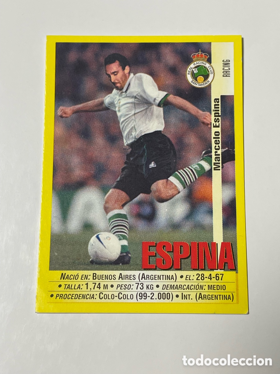 Cromos de F&uacute;tbol: Marcelo Espina Racing de Santander Panini 1999/2000 #279