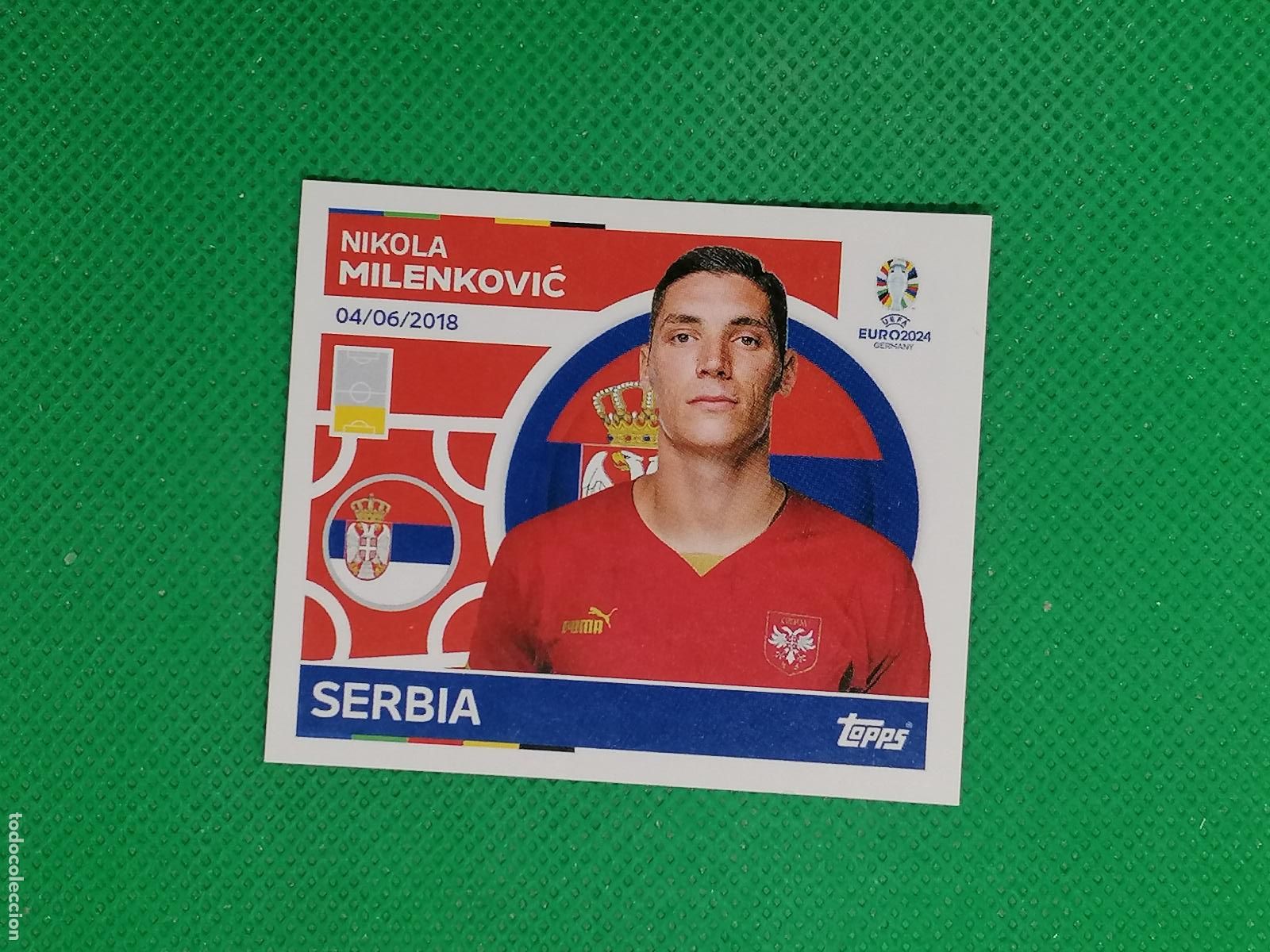 Cromos de F&uacute;tbol: SRB 8 SRB8 NIKOLA MILENKOVIC SERBIA ⚽ TOPPS EURO 2024 24 GERMANY STICKERS ⚽