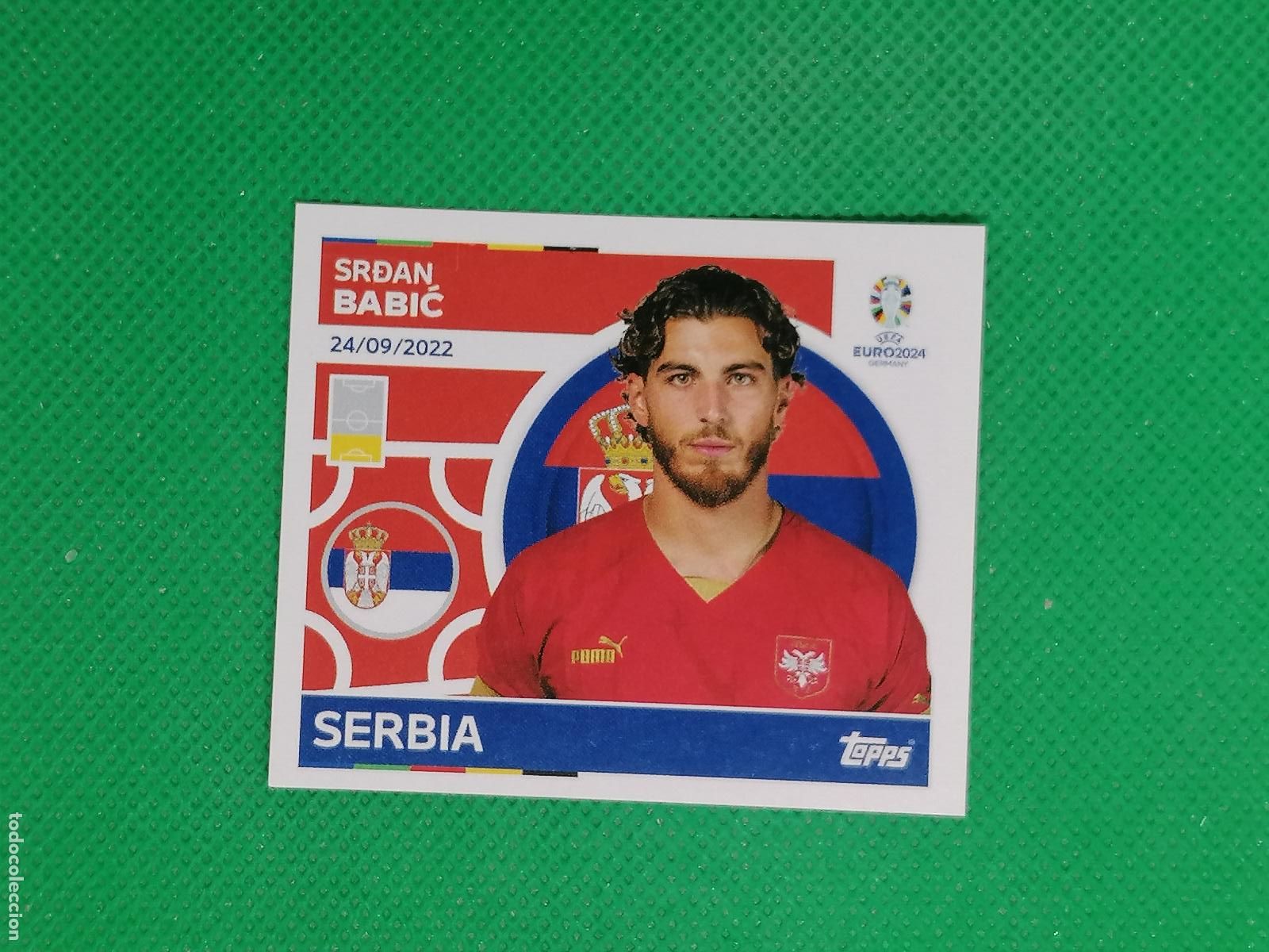 Cromos de F&uacute;tbol: SRB 10 SRB10 SRDAN BABIC SERBIA ⚽ TOPPS EURO 2024 24 GERMANY STICKERS ⚽