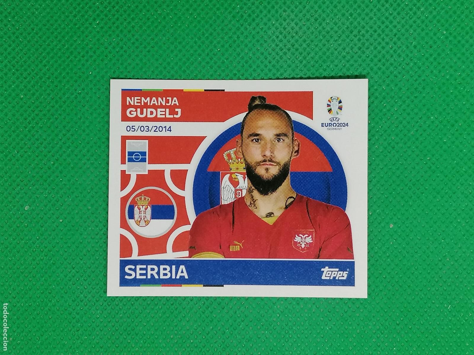 Football Stickers: SRB 12 SRB12 NEMANJA GUDELJ SERBIA ⚽ TOPPS EURO 2024 24 GERMANY STICKERS ⚽