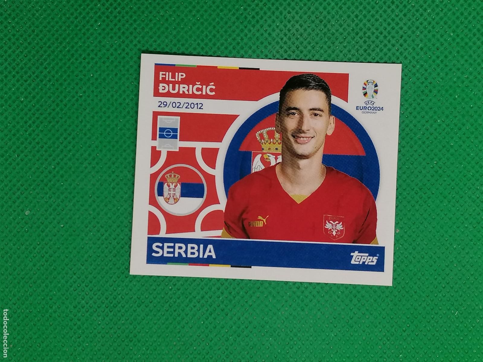 Football Stickers: SRB 16 SRB16 FILIP DURICIC SERBIA ⚽ TOPPS EURO 2024 24 GERMANY STICKERS ⚽