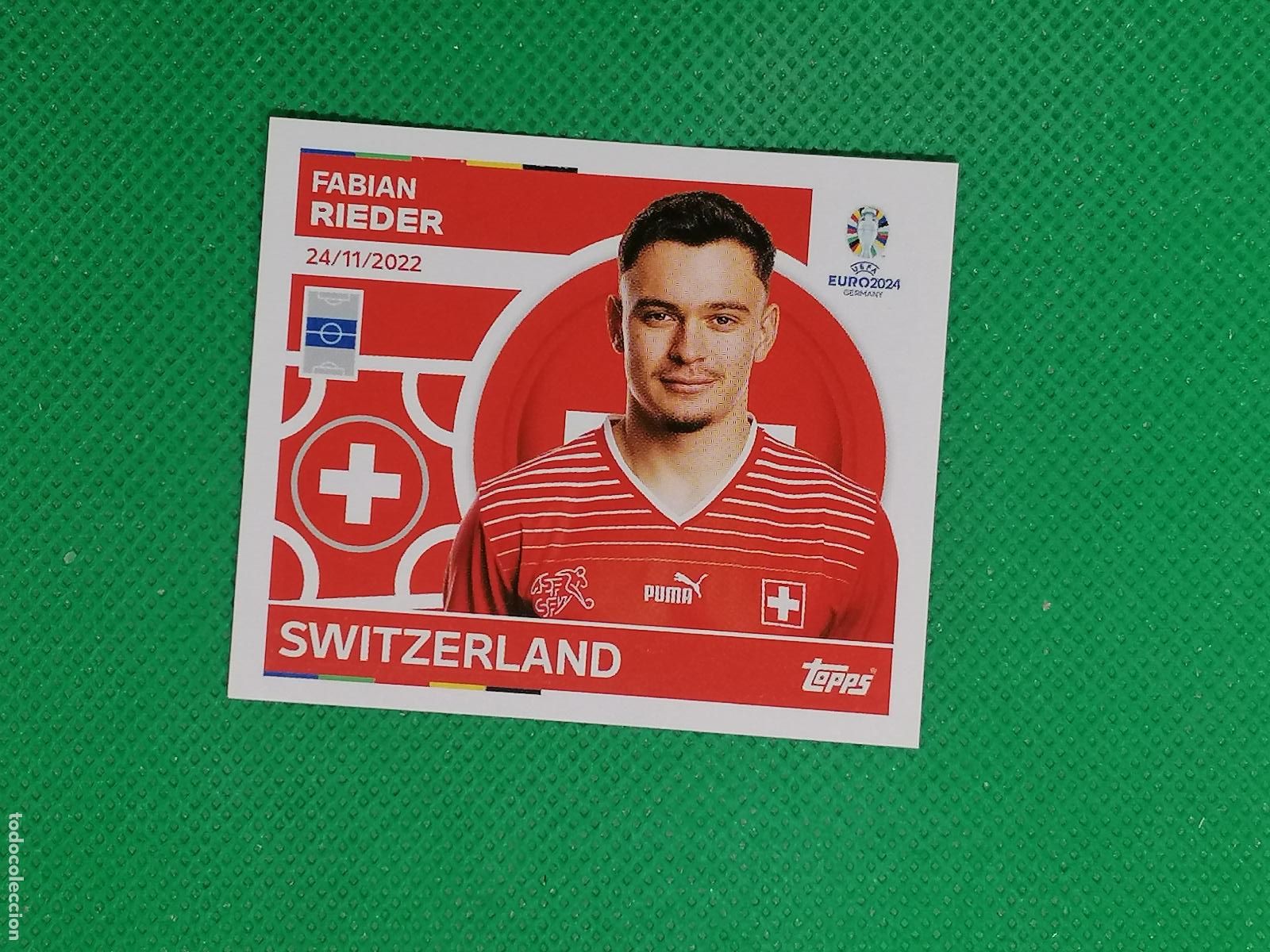 Cromos de F&uacute;tbol: SUI 134SUI14 FABIAN RIEDER SUIZA ⚽ TOPPS EURO 2024 24 GERMANY STICKERS ⚽