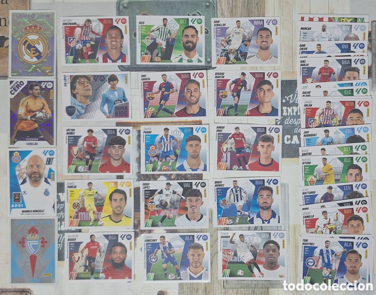 Cromos de F&uacute;tbol: Lote 40 cromos varios - liga este 2025 2026