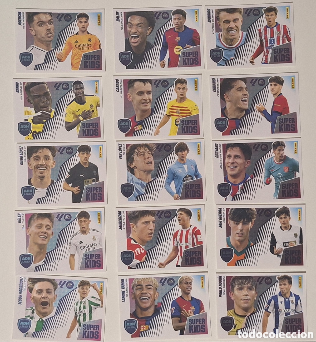 Cromos de F&uacute;tbol: Lote 15 cromos ADN KIDS COMPLETO - liga este 2025 2026