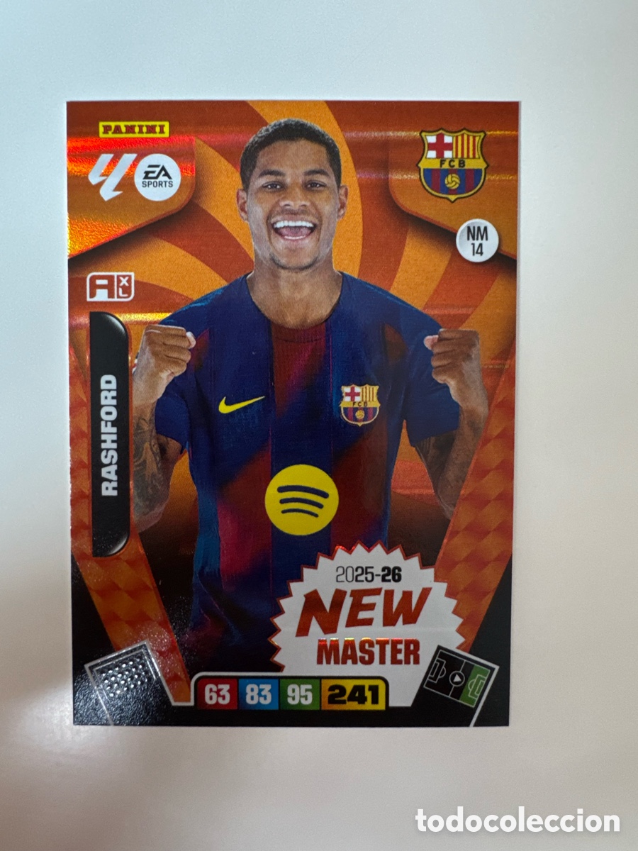 Cromos de F&uacute;tbol: PANINI ADRENALYN XL LIGA 2025-2026 25-26 &ndash; NEW MASTER &ndash; Marcus Rashford FC Barcelona N&ordm; 14