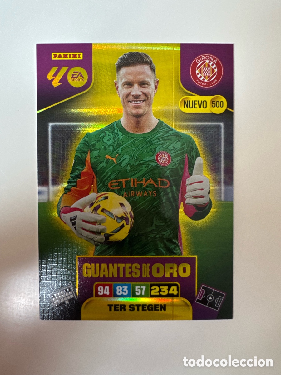 Cromos de F&uacute;tbol: PANINI ADRENALYN XL LIGA 2025-2026 25-26 &ndash; GUANTES DE ORO NUEVO &ndash; ter Stegen FC Barcelona N&ordm; 500