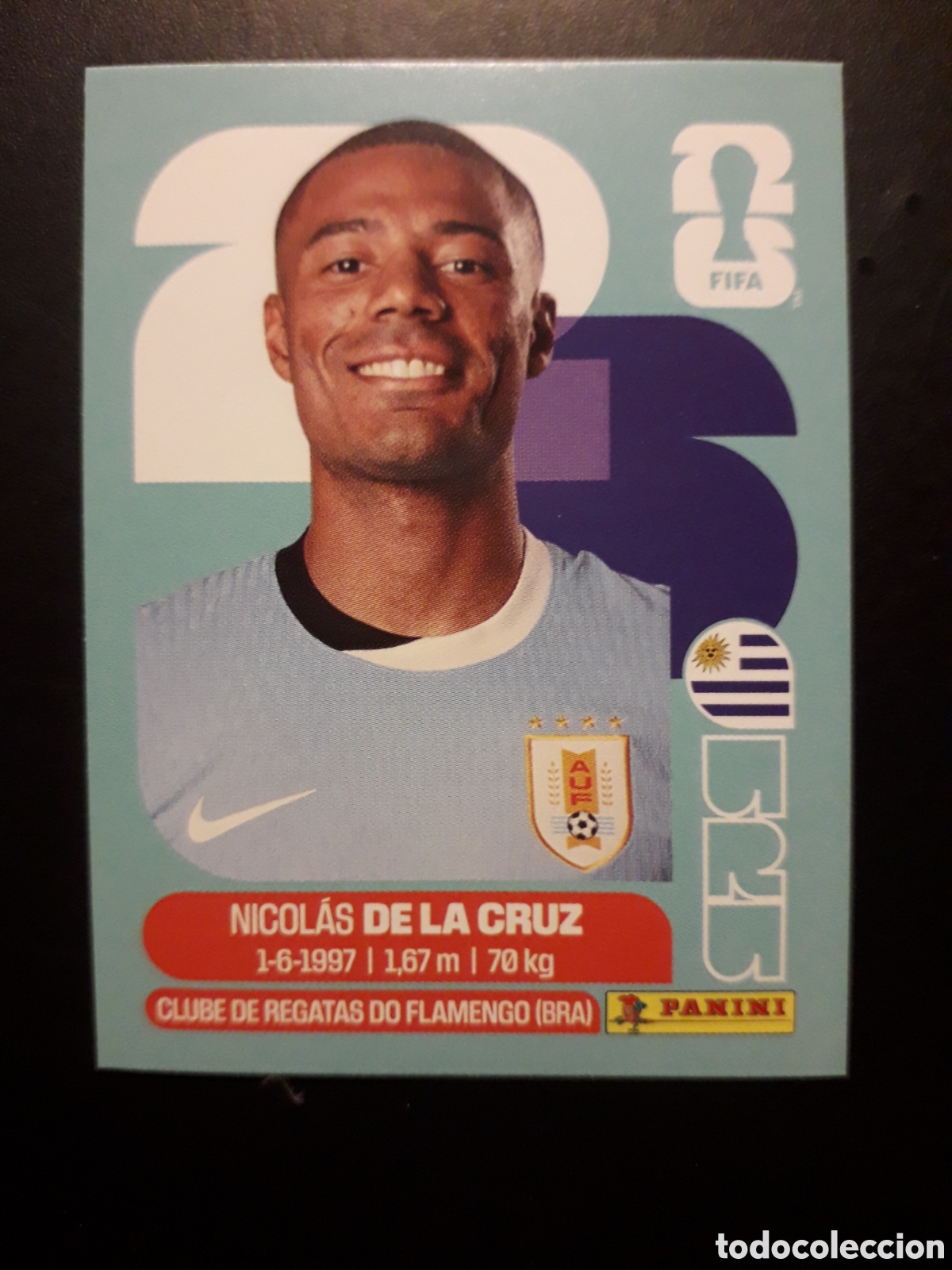 Cromos de F&uacute;tbol: DE LA CRUZ URUGUAY URU 15 MUNDIAL F&Uacute;TBOL 2026 FIFA WORLD CUP PANINI SIN PEGAR PEDIDO M&Iacute;NIMO 3&euro;