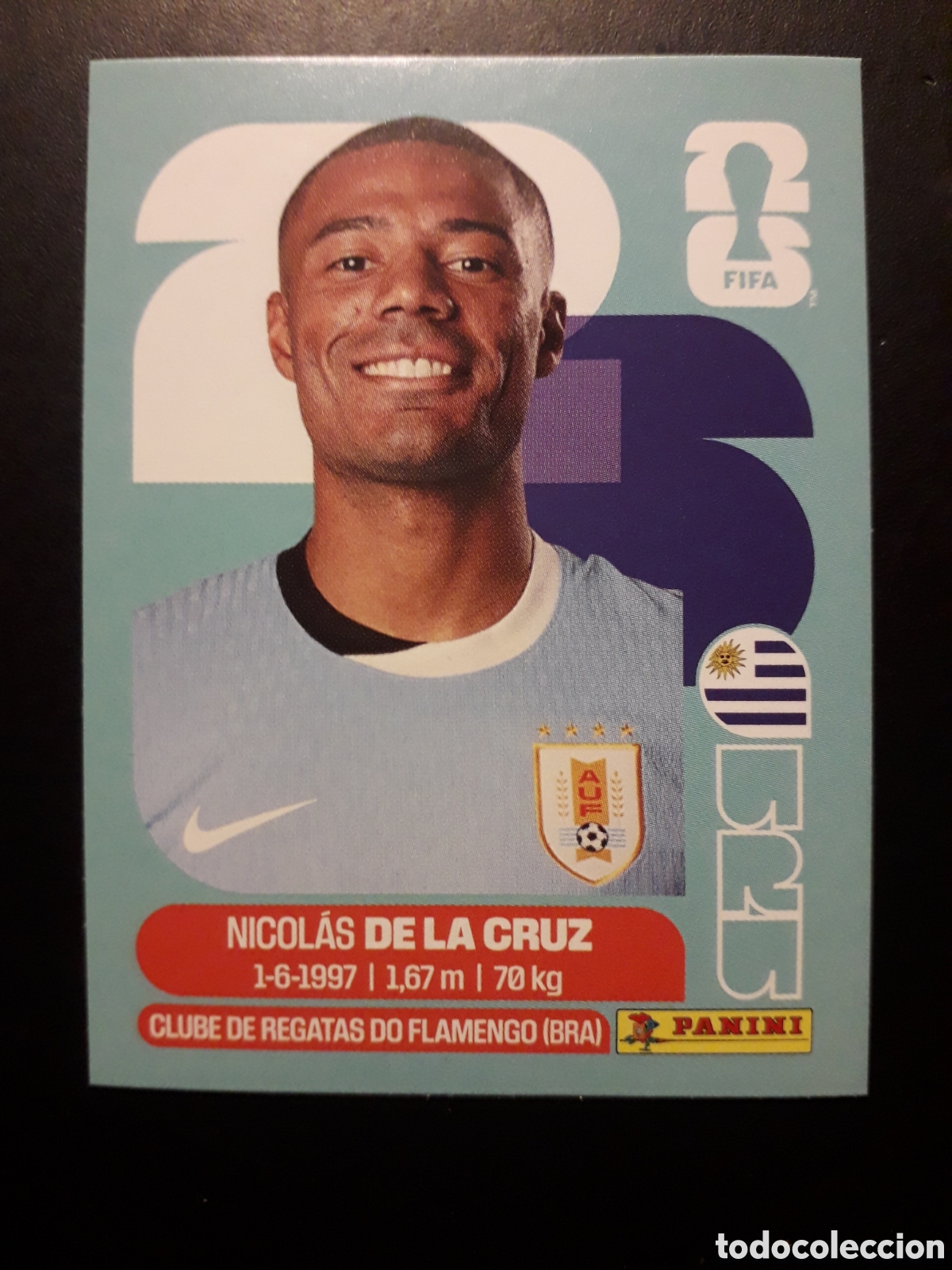 Cromos de F&uacute;tbol: DE LA CRUZ URUGUAY URU 15 MUNDIAL F&Uacute;TBOL 2026 FIFA WORLD CUP PANINI SIN PEGAR PEDIDO M&Iacute;NIMO 3&euro;