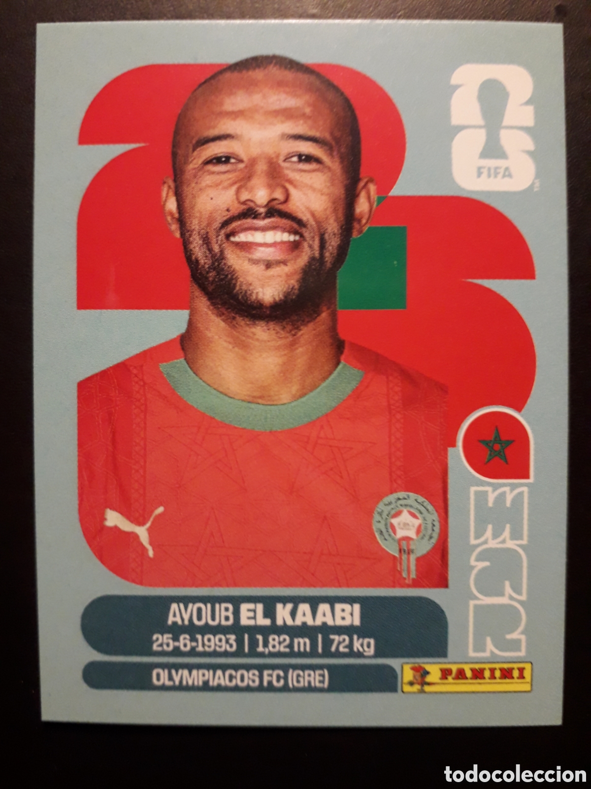 Cromos de F&uacute;tbol: EL KAABI MARRUECOS MAR 20 MUNDIAL F&Uacute;TBOL 2026 FIFA WORLD CUP PANINI SIN PEGAR PEDIDO M&Iacute;NIMO 3&euro;