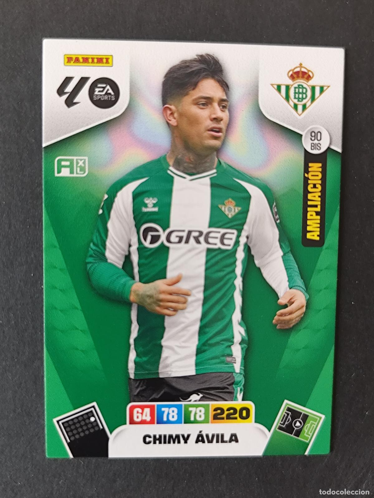 Cromos de F&uacute;tbol: 90 BIS CHIMY &Aacute;VILA SOBRE MOMENTUM ORO BETIS ADRENALYN 2025 2026 25 26