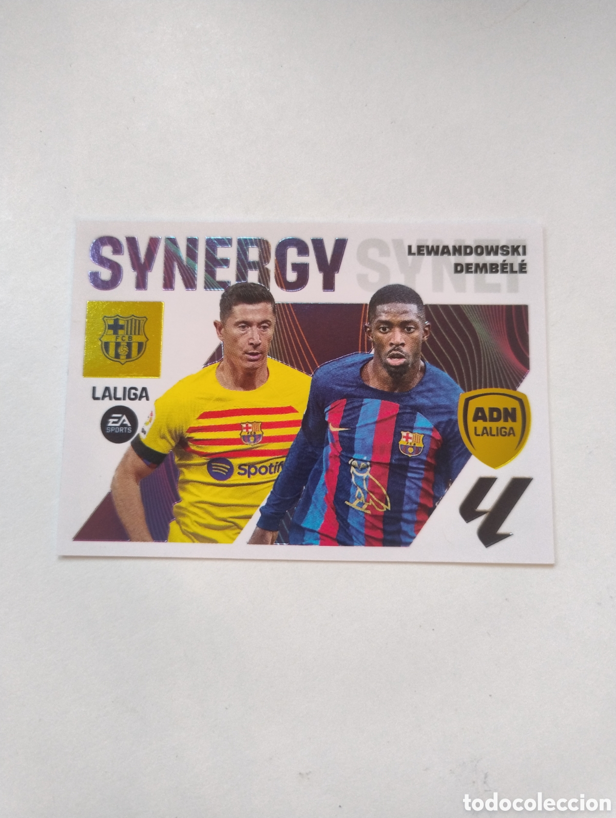 Cromos de F&uacute;tbol: 19 - Lewandowski y Dembele - Barcelona - Liga Este 2023 - 2024 Synergy