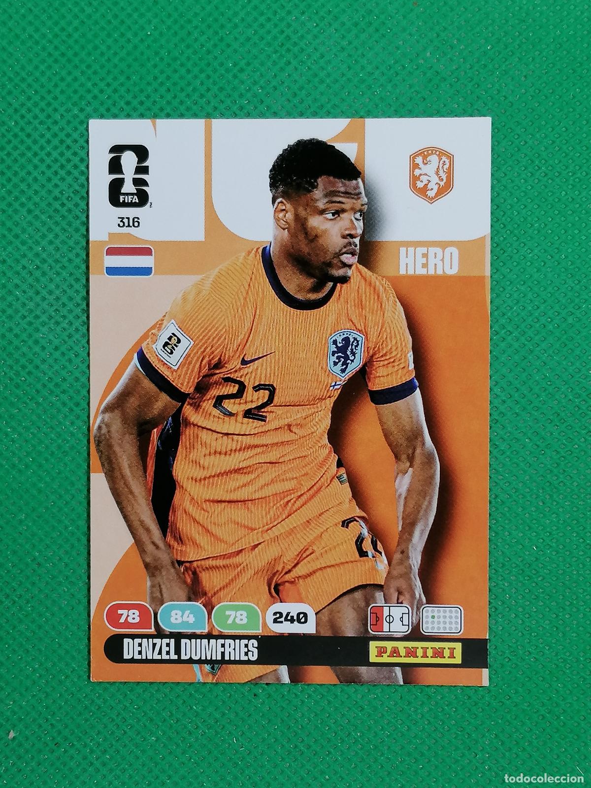 Cromos de F&uacute;tbol: 316 DENZEL DUMFRIES HOLANDA HERO ⚽ PANINI ADRENALYN FIFA WORLD CUP 26 2026 ⚽
