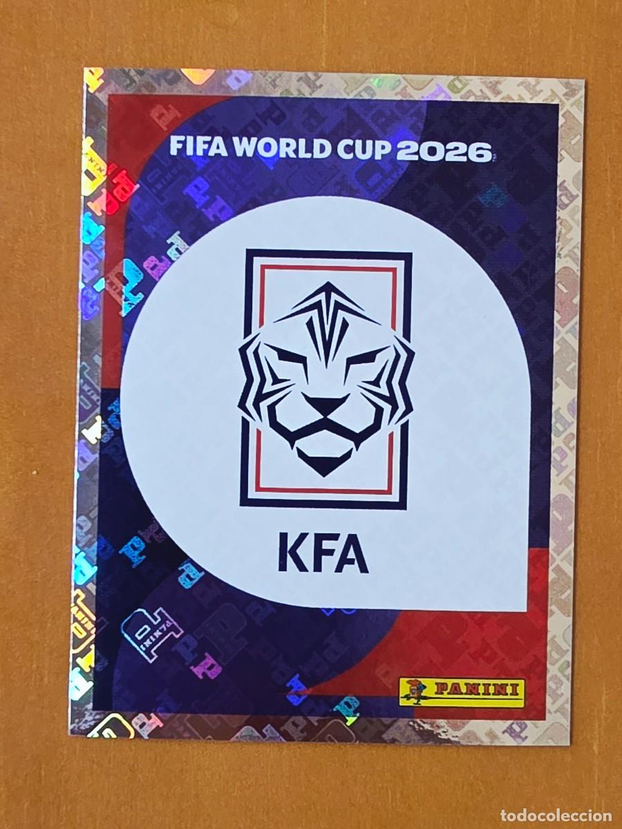 Cromos de F&uacute;tbol: KOR 1 Escudo logo emblema Corea del Sur, Panini FIFA World Cup Mundial 2026 Sticker