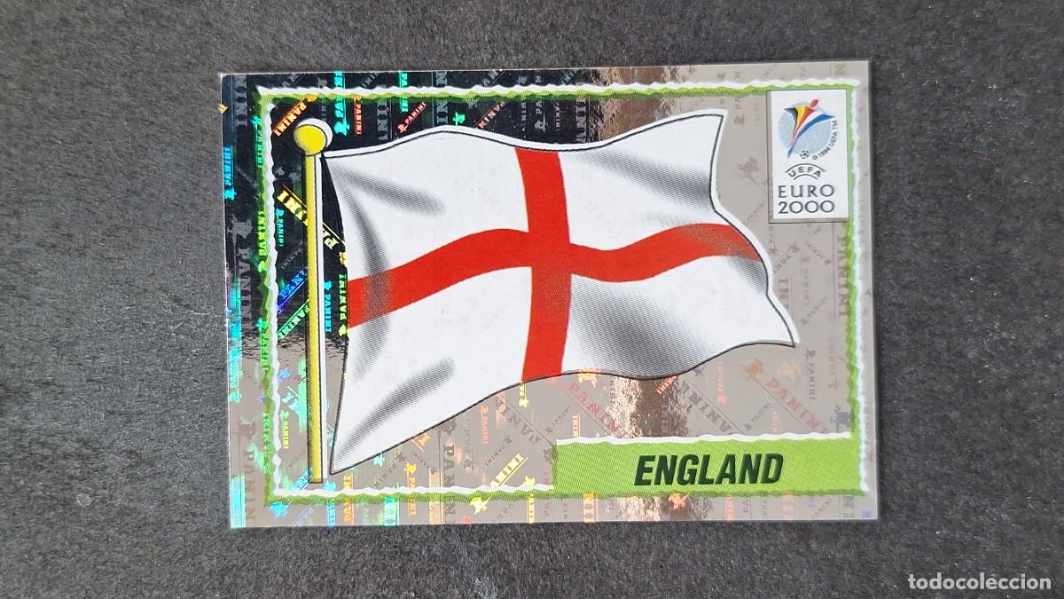 Cromos de F&uacute;tbol: L1 BANDERA ESCUDO SELECCION INGLATERRA 72 PANINI EUROCOPA 2000 NUNCA PEGADO SIN PEGAR