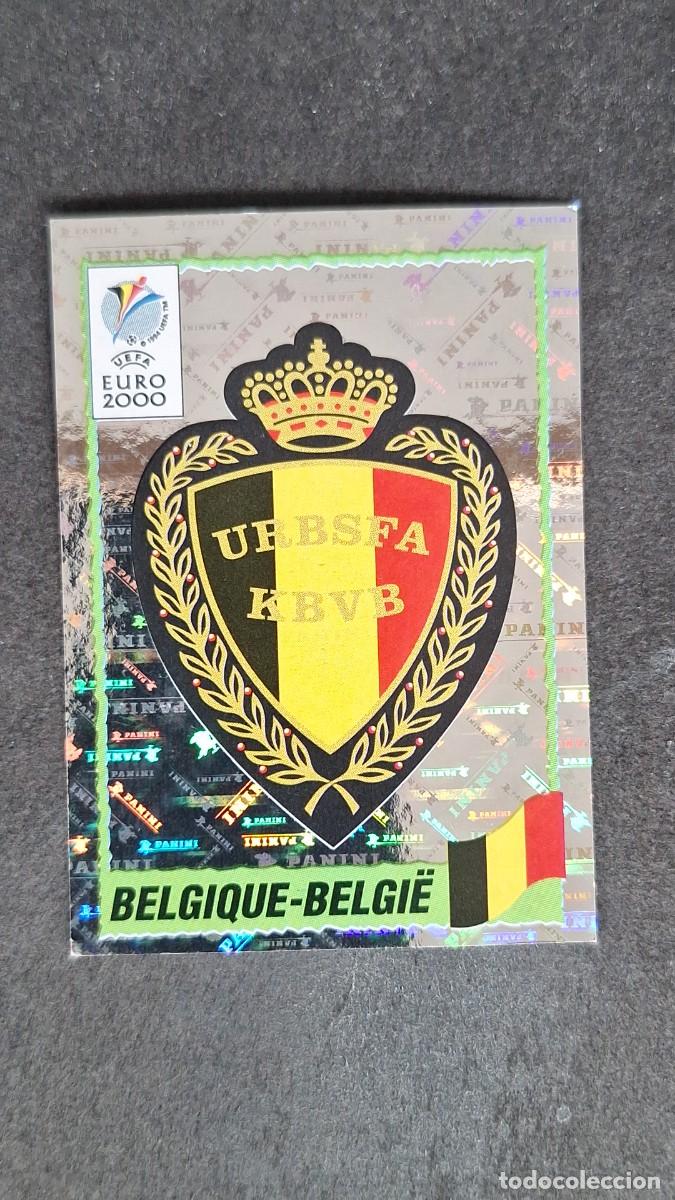 Cromos de F&uacute;tbol: L1 ESCUDO SELECCION BELGICA 95 PANINI EUROCOPA 2000 NUNCA PEGADO SIN PEGAR