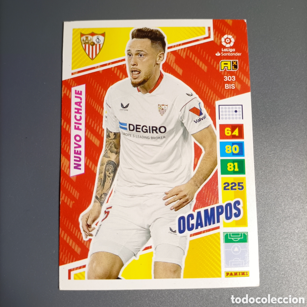 Cromos de F&uacute;tbol: ADRENALYN. LIGA 2022-2023 (SEVILLA) №303 BIS. OCAMPOS / NUEVO FICHAJE