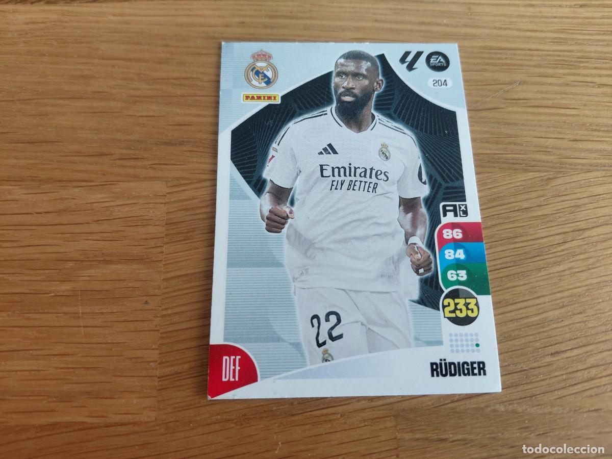 Cromos de F&uacute;tbol: R&uuml;diger -- n&deg; 204 -- Real Madrid -- 24/25 -- Adrenalyn -- Panini