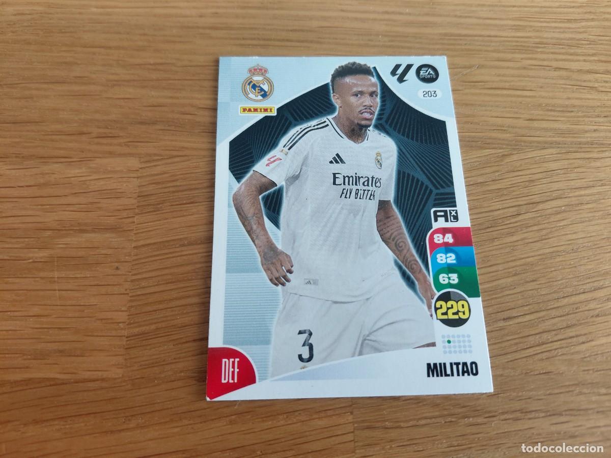 Cromos de F&uacute;tbol: Militao -- n&deg; 203 -- Real Madrid -- 24/25 -- Adrenalyn -- Panini