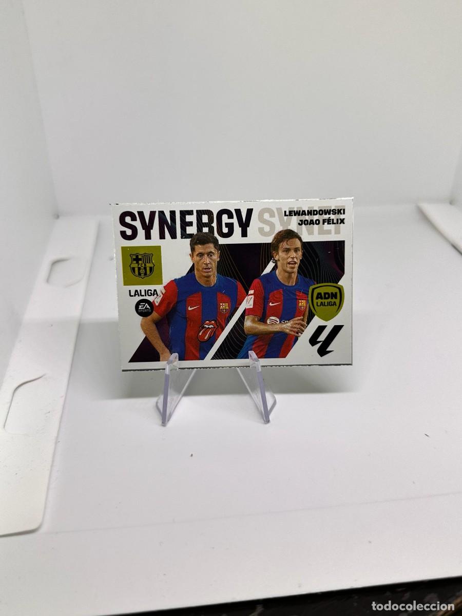 Figurine di Calcio: Lewandowski Joao Felix Fc Barcelona Panini Liga Este Hand Cut Sinergy ADN 2023 24