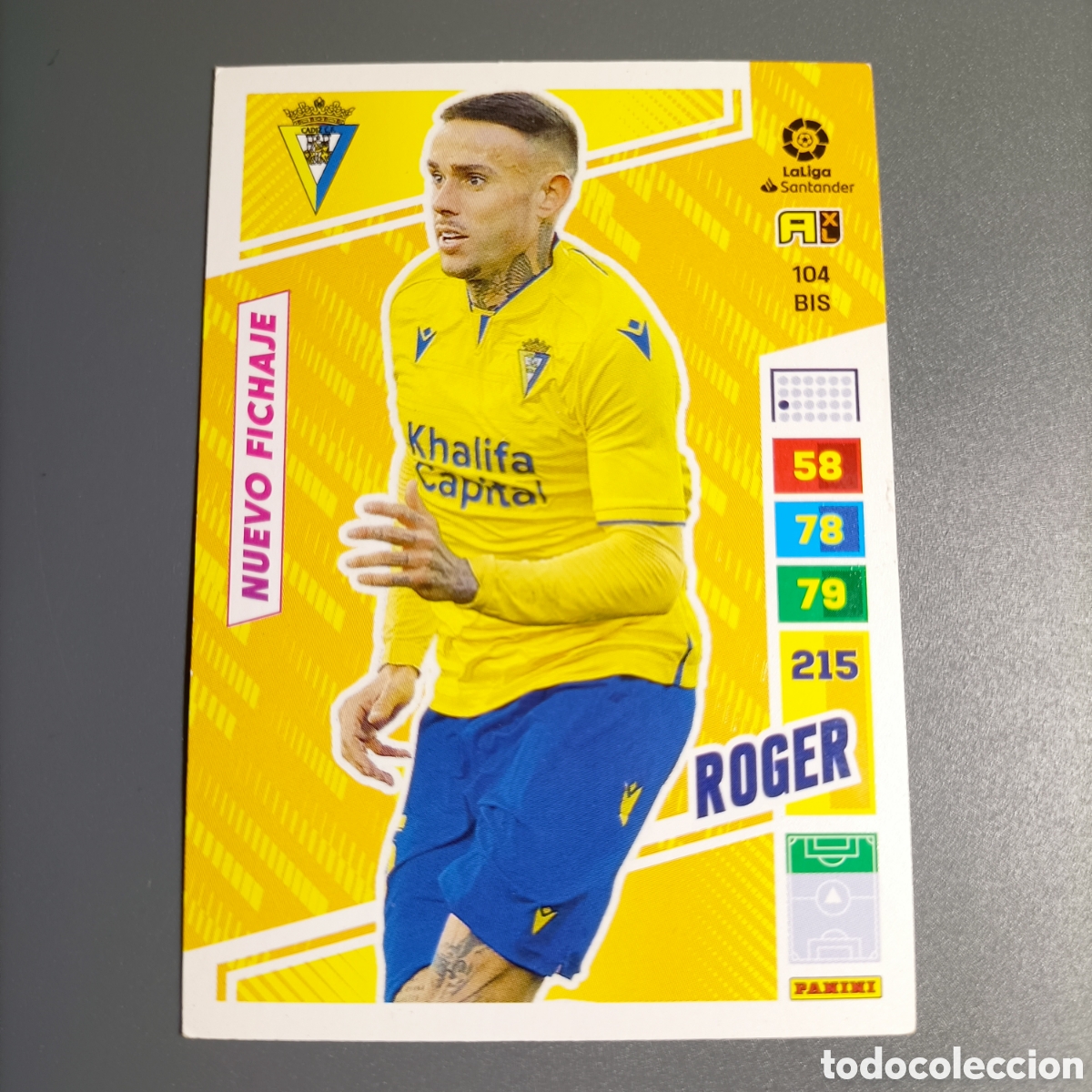 Cromos de F&uacute;tbol: ADRENALYN. LIGA 2022-2023 (CADIZ) №104 BIS. ROGER / NUEVO FICHAJE