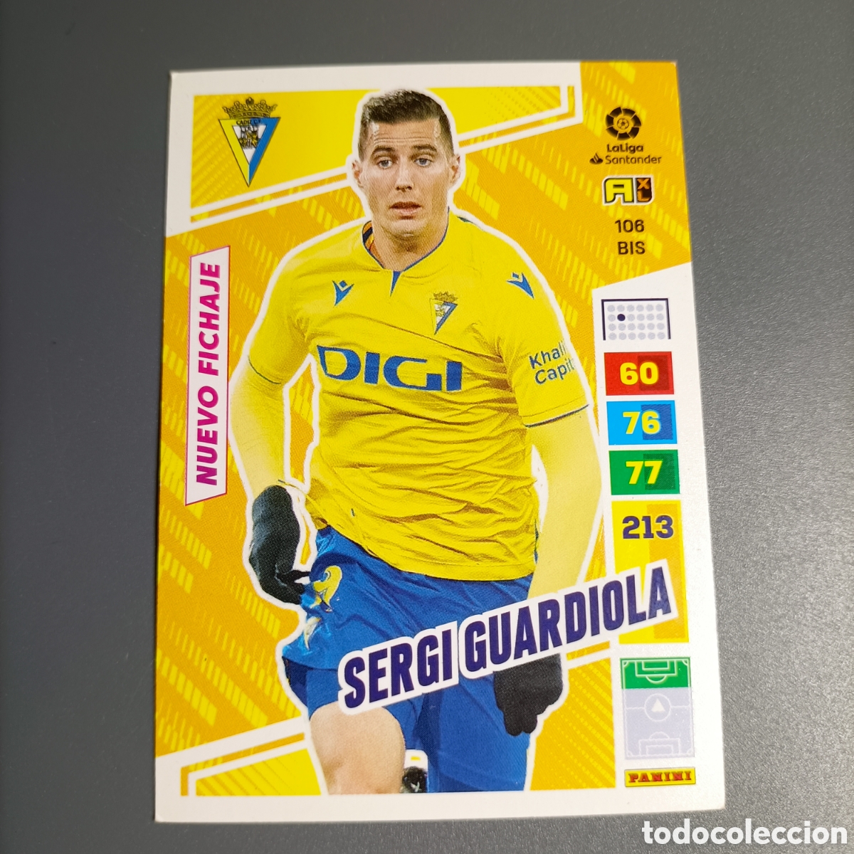Cromos de F&uacute;tbol: ADRENALYN. LIGA 2022-2023 (CADIZ) №106 BIS. SERGI GUARDIOLA / NUEVO FICHAJE