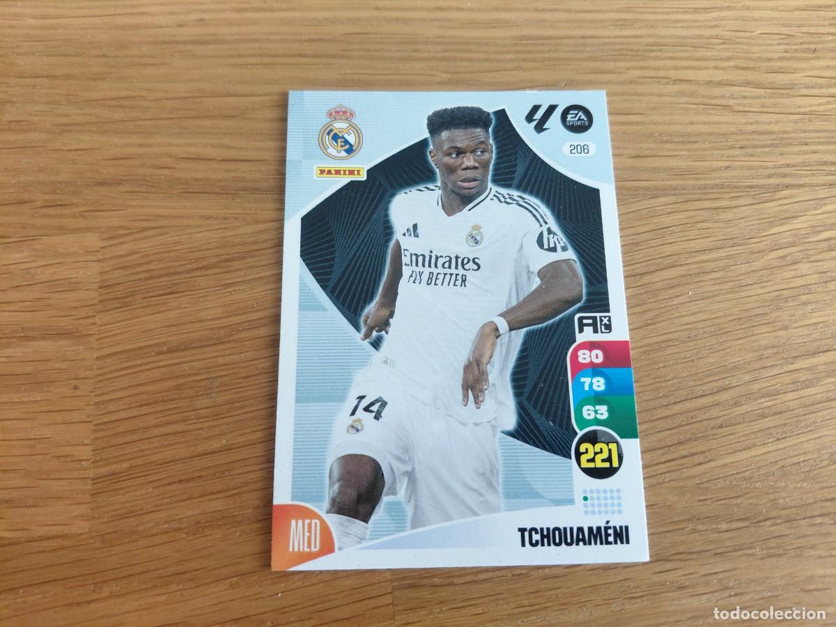 Cromos de F&uacute;tbol: Tchouam&eacute;n -- n&deg; 206 -- Real Madrid -- 24/25 -- Adrenalyn -- Panini