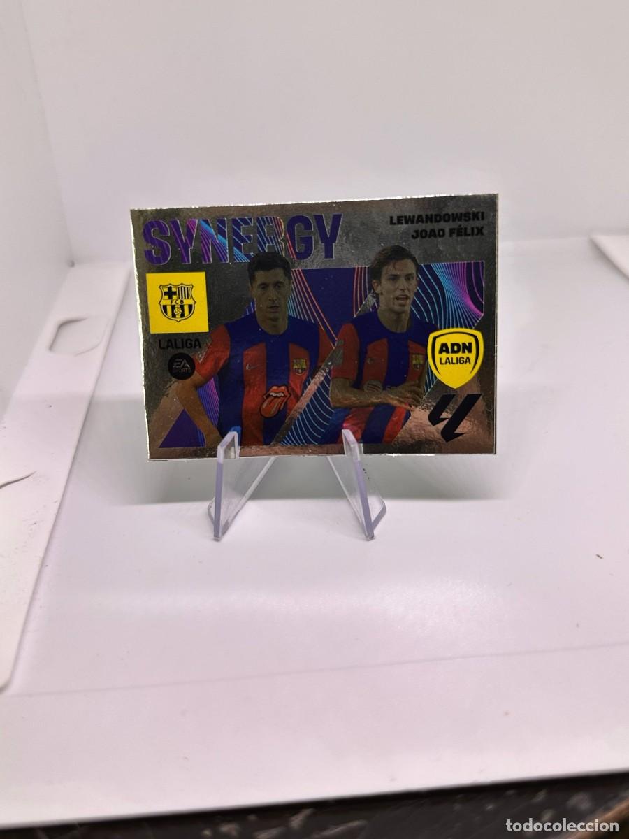 Figurine di Calcio: Lewandowski Joao Felix Fc Barcelona Panini Liga Este Hand Cut Sinergy ADN Silver 2023 24
