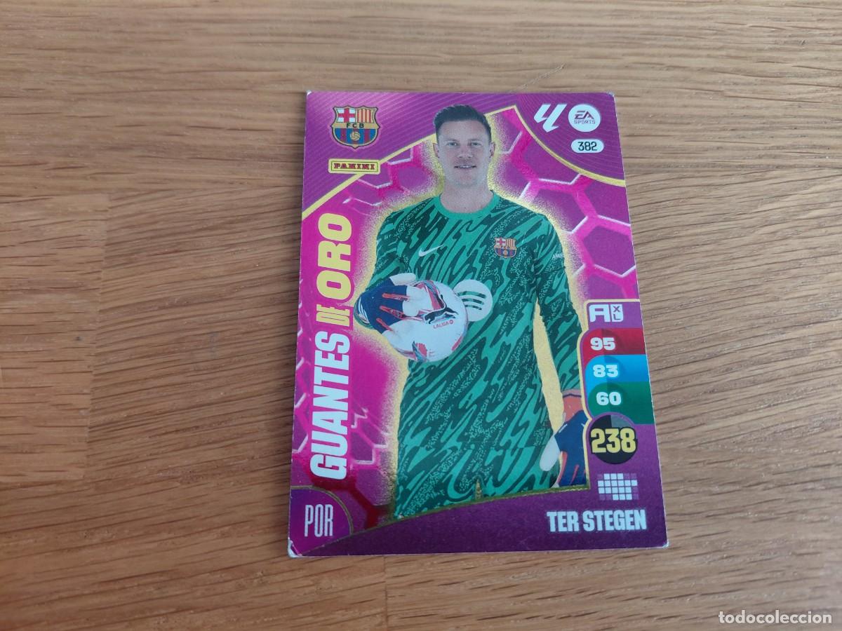 Football Stickers: Ter Stegen -- n&deg; 382 -- Barcelona -- 24/25 -- Guantes de Oro -- Adrenalyn -- Panini